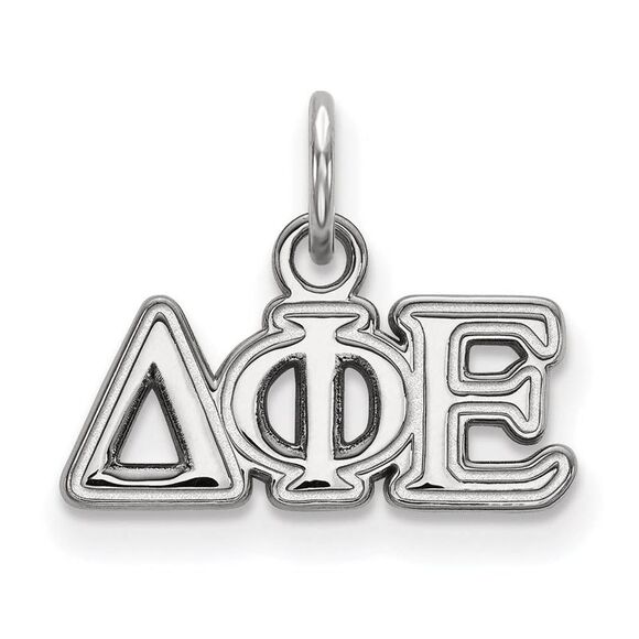 Sterling Silver Delta Phi Epsilon XS (Tiny) Greek Letters Charm - Picture 1 of 3